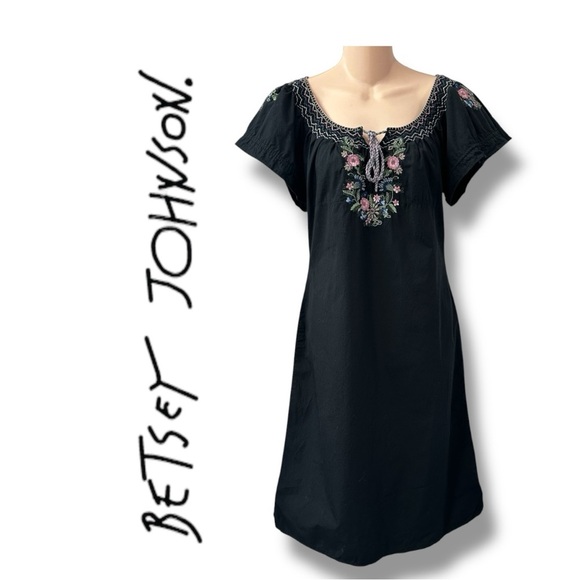 Betsey Johnson Dresses & Skirts - Vintage 90’s Betsey Johnson Mexican Style Embroidered Peasant Style Dress Sz S